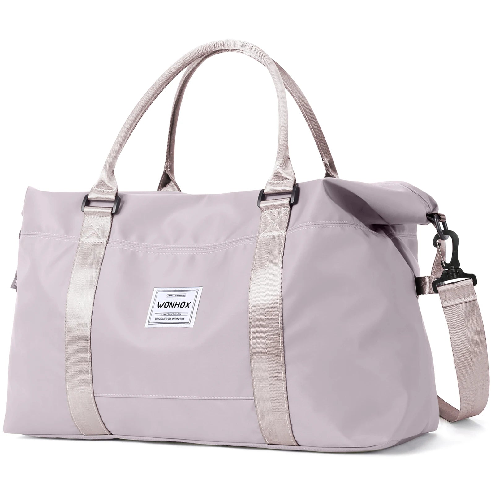 Bolsa de viagem, sacola de ginástica à prova d'água com bolsa crossbody, bolsa de mão para noite para mulheres, bolsa de hospital de lona