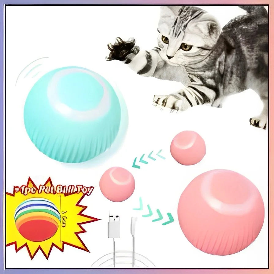 Gato Bola Brinquedo Elétrico Automático Rotação USB Recarga Brinquedos Interativos Interessante Gatinho Cão Acessórios