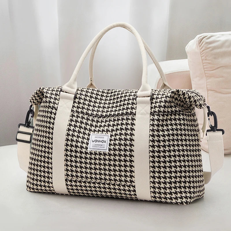 Bolsa de viagem, sacola de ginástica à prova d'água com bolsa crossbody, bolsa de mão para noite para mulheres, bolsa de hospital de lona