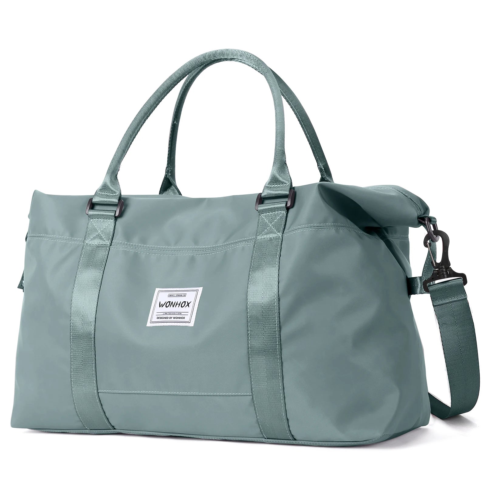 Bolsa de viagem, sacola de ginástica à prova d'água com bolsa crossbody, bolsa de mão para noite para mulheres, bolsa de hospital de lona