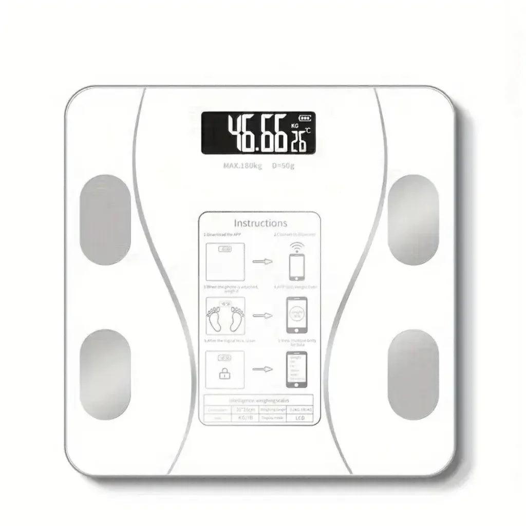Balança Digital Corporal Bioimpedância até 180kg Medidora Peso Saúde Precisão Alta Performance Compacta Design Moderno