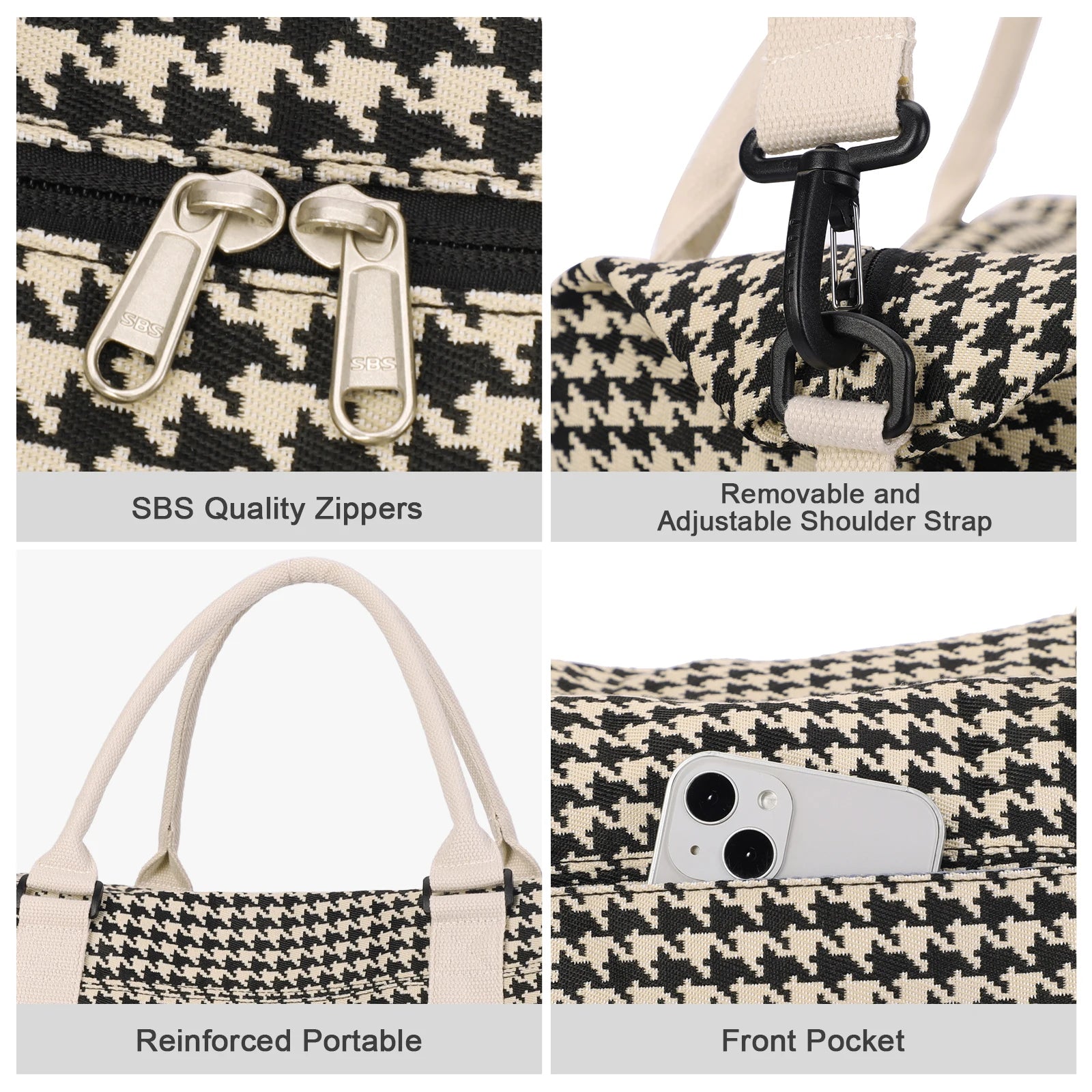 Bolsa de viagem, sacola de ginástica à prova d'água com bolsa crossbody, bolsa de mão para noite para mulheres, bolsa de hospital de lona