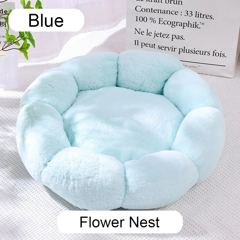 Cama longa de pelúcia para gatos, cesta para cães, almofada, cama para gatos, animais, sofá de dormir, 40-60cm, cama redonda para animais de estimação, cama grande para cães, super macia