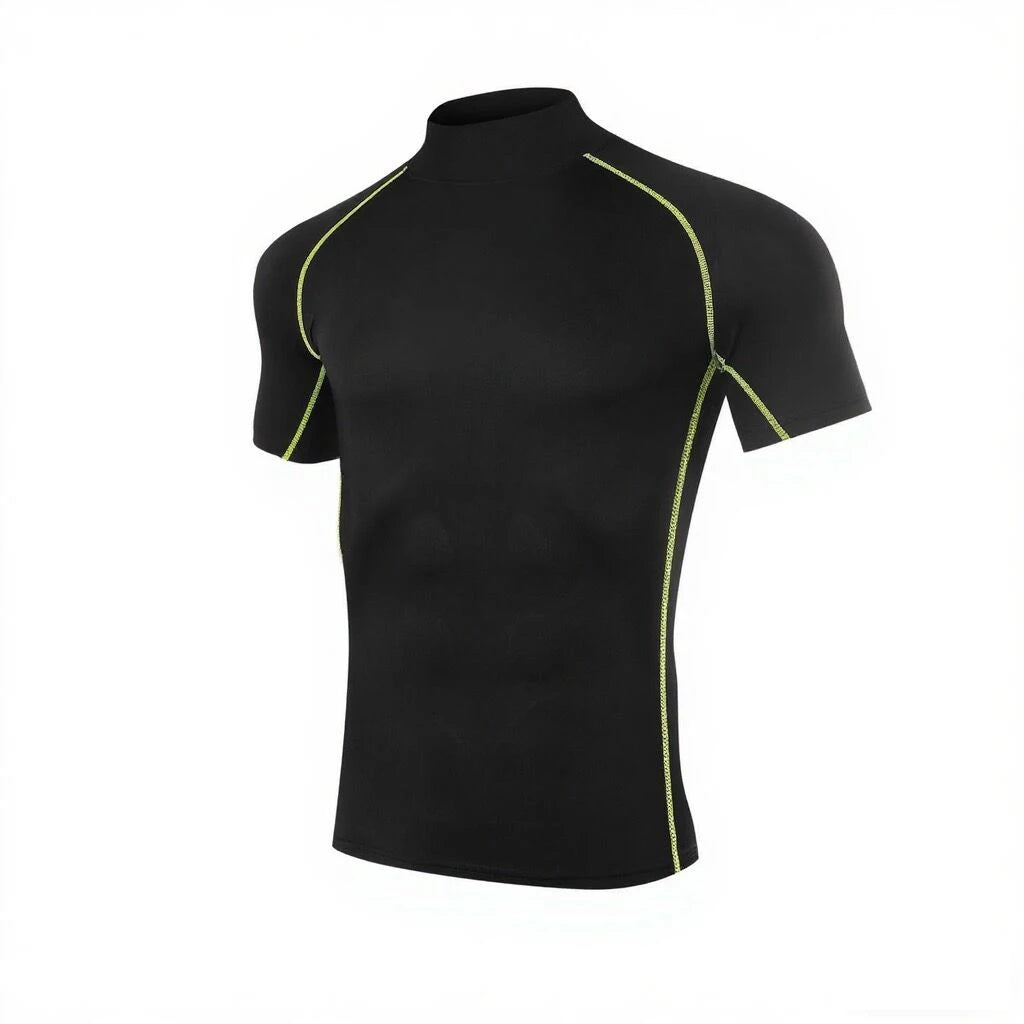 Camiseta de compressão masculina musculação roupas esportivas manga curta camisas de treino de secagem rápida esporte topos t ginásio correndo camiseta