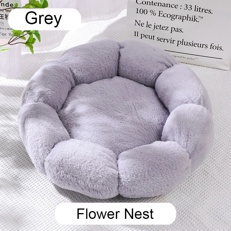 Cama longa de pelúcia para gatos, cesta para cães, almofada, cama para gatos, animais, sofá de dormir, 40-60cm, cama redonda para animais de estimação, cama grande para cães, super macia
