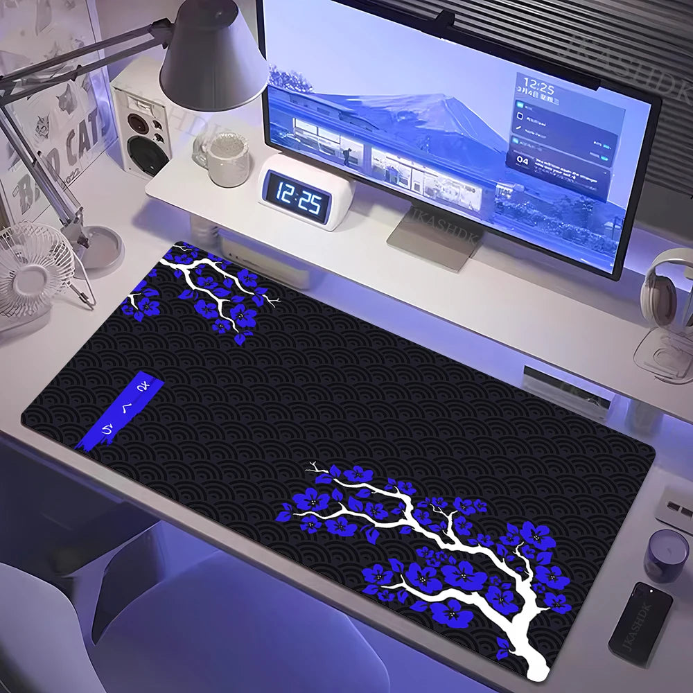 Estilo japonês rosa flor de cerejeira mousepad sakura mouse pad gamer grande 800x300mm tapetes de mesa teclado borracha antiderrapante tapete de mesa