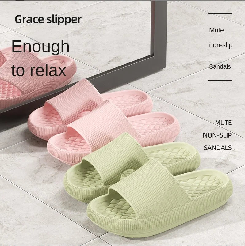 Chinelos de plataforma grossa feminina eva sola macia travesseiro slides verão praia flip flops feminino antiderrapante banheiro casa chinelos