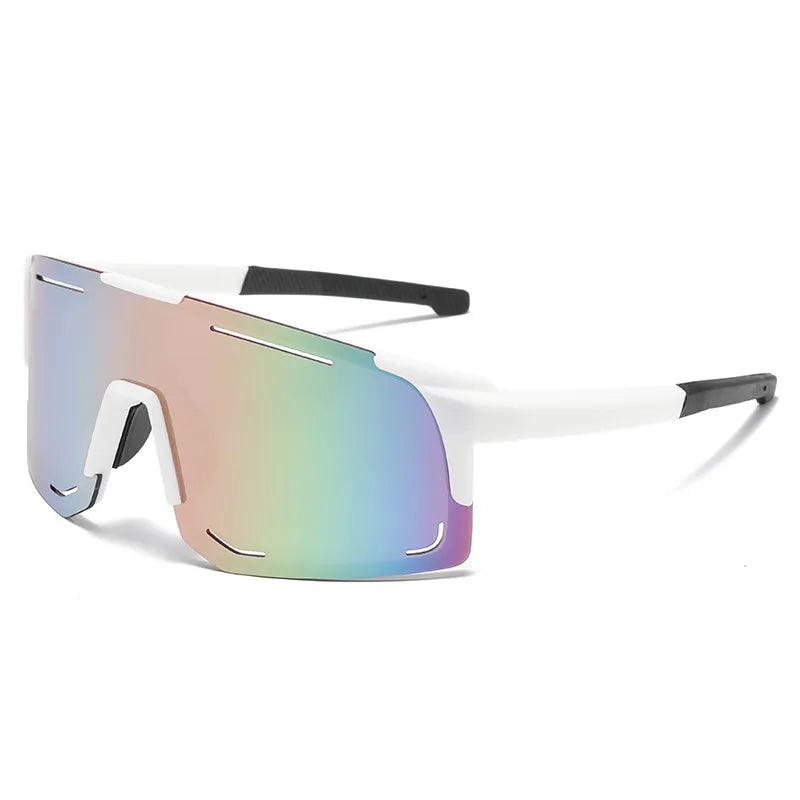 Esportes envoltório em torno de óculos de sol para mulheres homens grandes uma peça tons de sol para ciclismo pesca esqui moda óculos de sol uv400