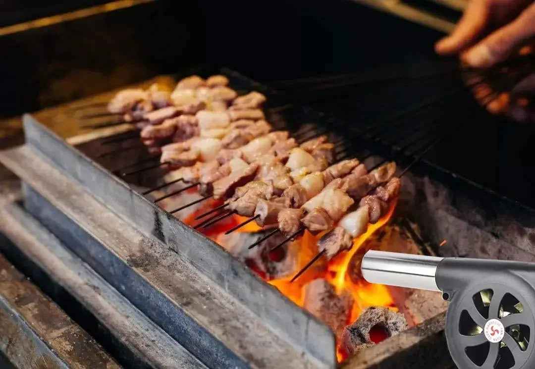 Ventilador de mão doméstico portátil ventilador de churrasco pequeno secador de cabelo ao ar livre acessórios ferramentas