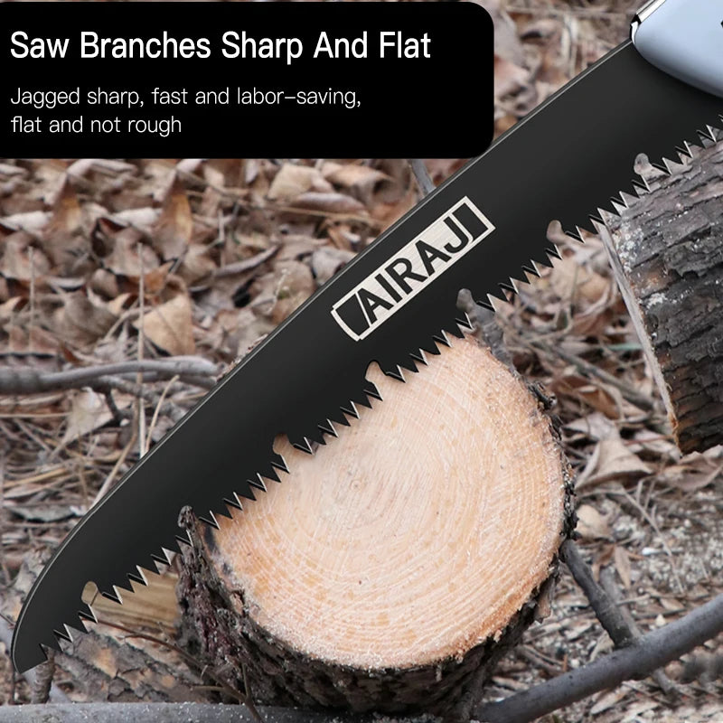 AIRAJ-Multifuncional Folding Woodworking Saw, Poda Saw, faca afiada, helicóptero de árvore, Camping, jardim, corte de madeira