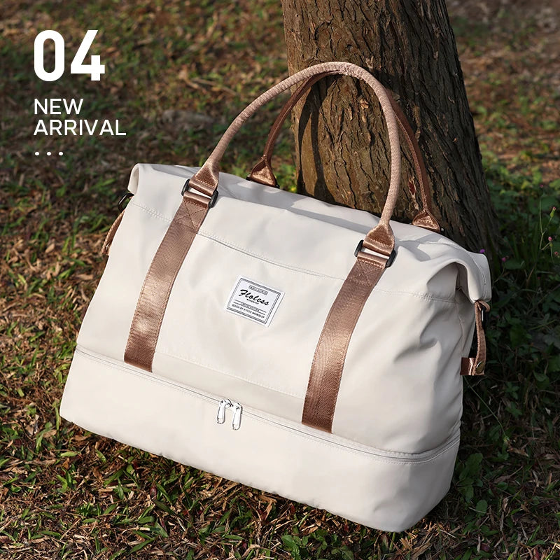 Bolsas de fim de semana para mulheres, bolsa de viagem para itens pessoais com compartimento para sapatos, bolsa de viagem noturna com bolsa de higiene pessoal