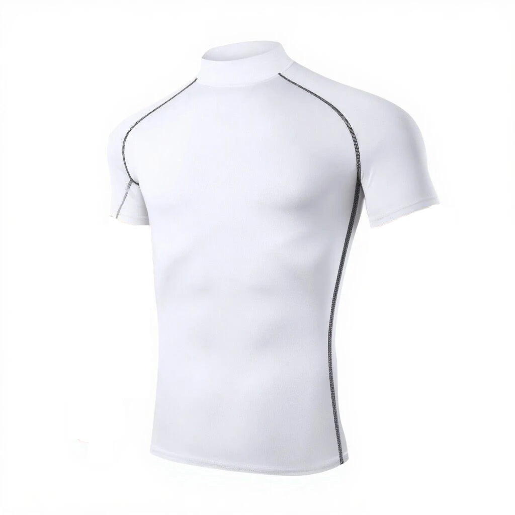Camiseta de compressão masculina musculação roupas esportivas manga curta camisas de treino de secagem rápida esporte topos t ginásio correndo camiseta