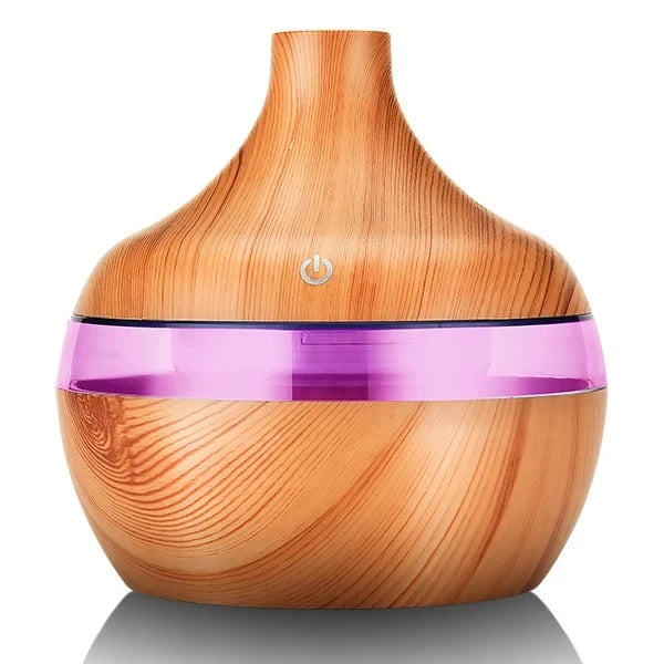 Umidificador elétrico aroma difusor de ar madeira umidificador de ar ultrassônico óleo essencial aromaterapia fabricante de névoa fria para casa 300ml