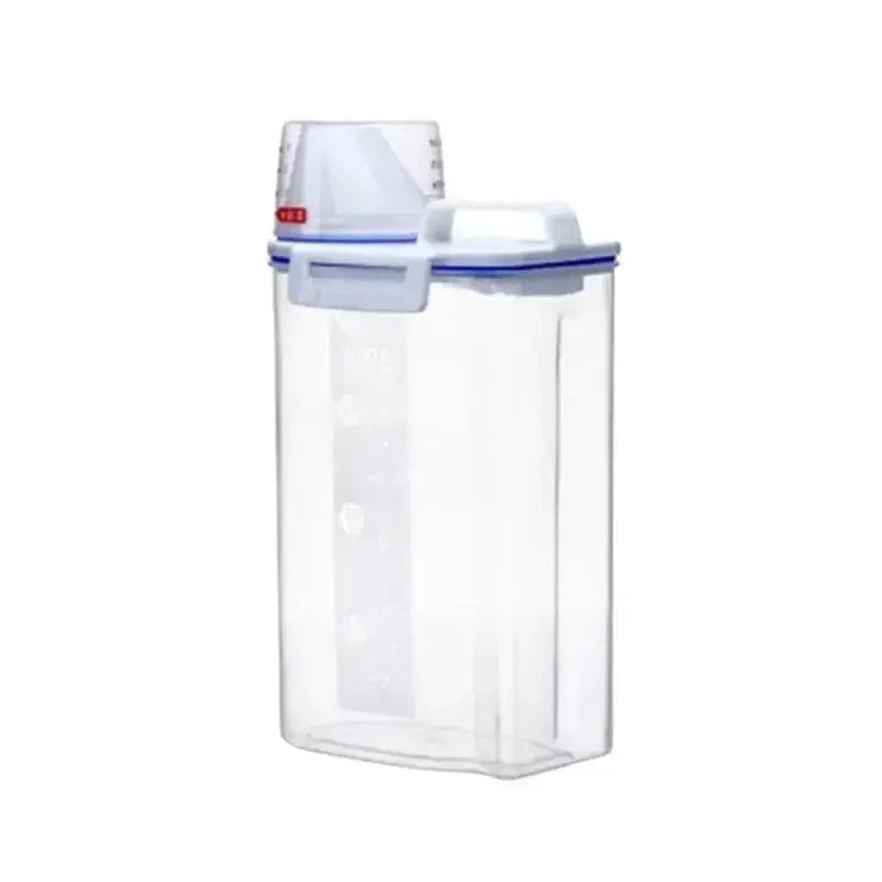【Vendas quentes】 1pc recipiente de armazenamento de alimentos de arroz e grãos com copo de medição, cozinha à prova de umidade e à prova de insetos à prova de poeira