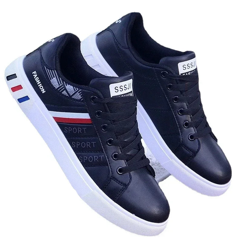 Homens tênis sapatos casuais homens apartamentos zapatillas hombre leve couro do plutônio respirável sapato dos homens branco esportes tenis sapatos