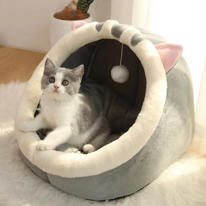 Cama de gato para dormir profundo, cama de desenho animado para animais de estimação, dobrável, removível, lavável, cama de dormir para cães pequenos, saco de chão, cama de gatos