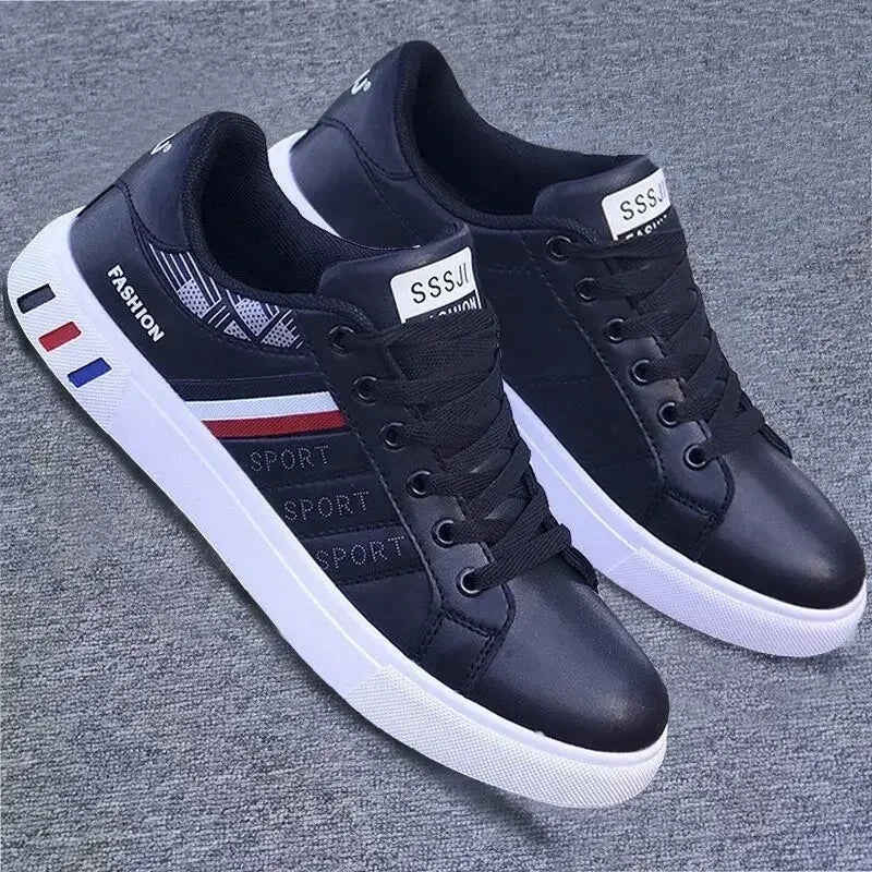 Homens tênis sapatos casuais homens apartamentos zapatillas hombre leve couro do plutônio respirável sapato dos homens branco esportes tenis sapatos