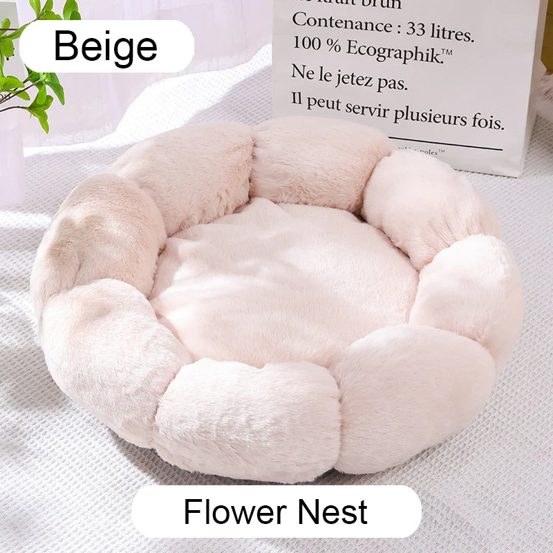 Cama longa de pelúcia para gatos, cesta para cães, almofada, cama para gatos, animais, sofá de dormir, 40-60cm, cama redonda para animais de estimação, cama grande para cães, super macia