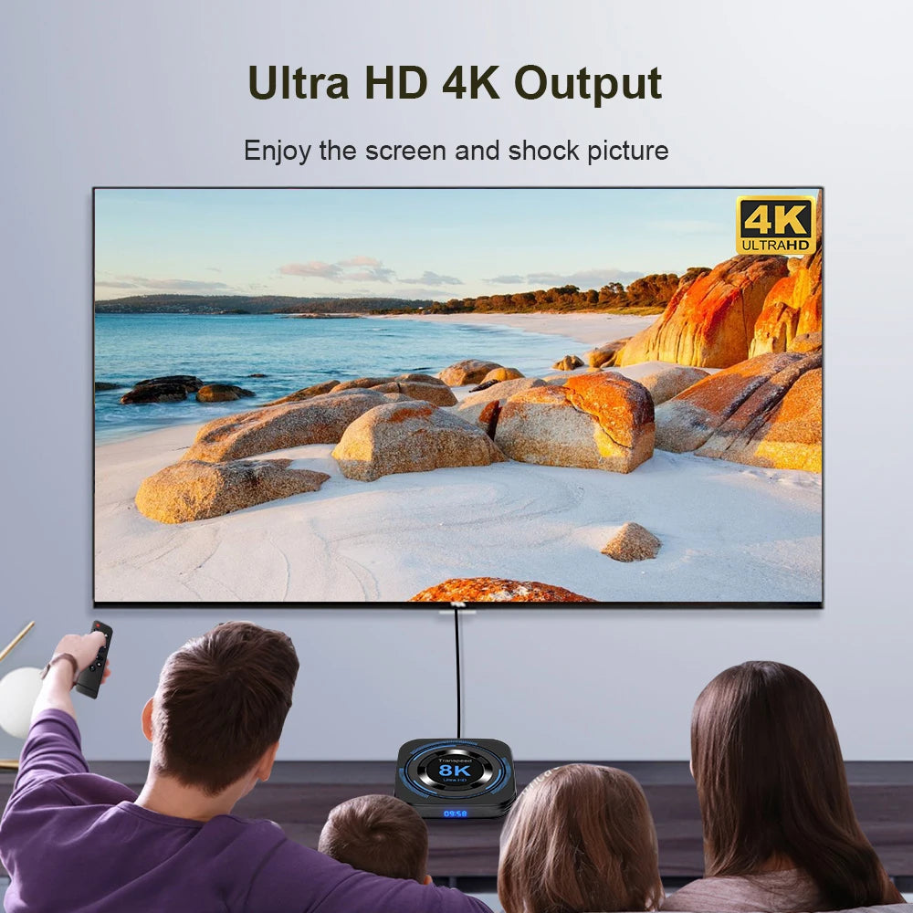 Transpeed-Android 12 TV Set Top Box, Allwinner H618, Wi-Fi duplo, 32G, 64G, Quad Core, Cortex, A53, Suporte 8K, 4K, BT, Voz Media Player