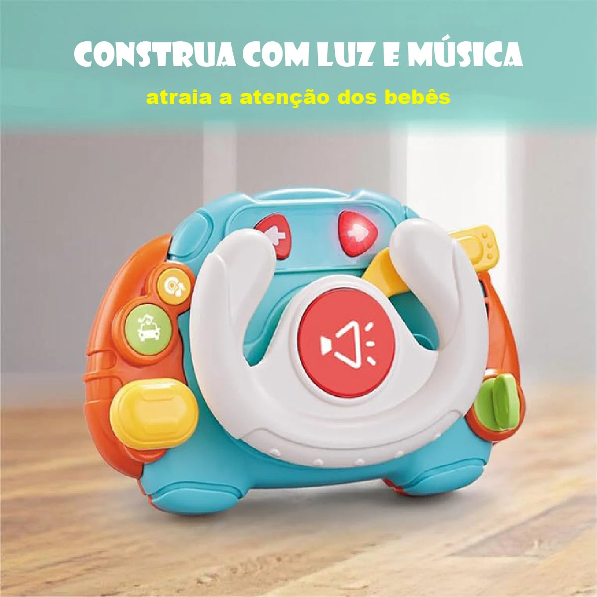 Brinquedos de Viagem de Aprendizagem Sensorial para Bebês Montessori com Som e Luz - Brinquedos Musicais com Volante para Bebês
