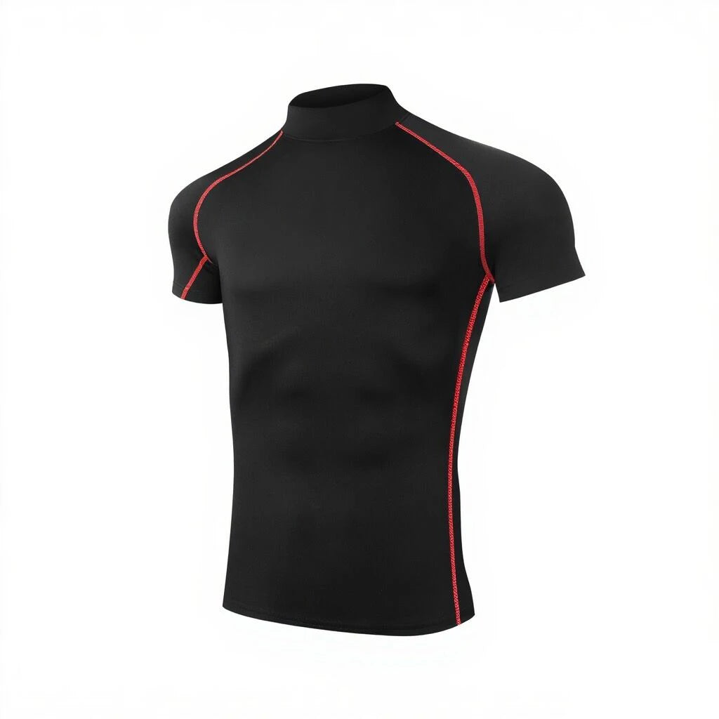 Camiseta de compressão masculina musculação roupas esportivas manga curta camisas de treino de secagem rápida esporte topos t ginásio correndo camiseta