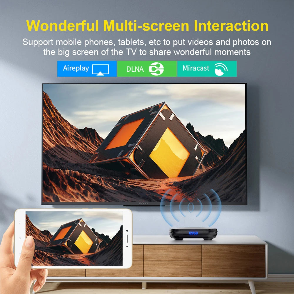 Transpeed-Android 12 TV Set Top Box, Allwinner H618, Wi-Fi duplo, 32G, 64G, Quad Core, Cortex, A53, Suporte 8K, 4K, BT, Voz Media Player
