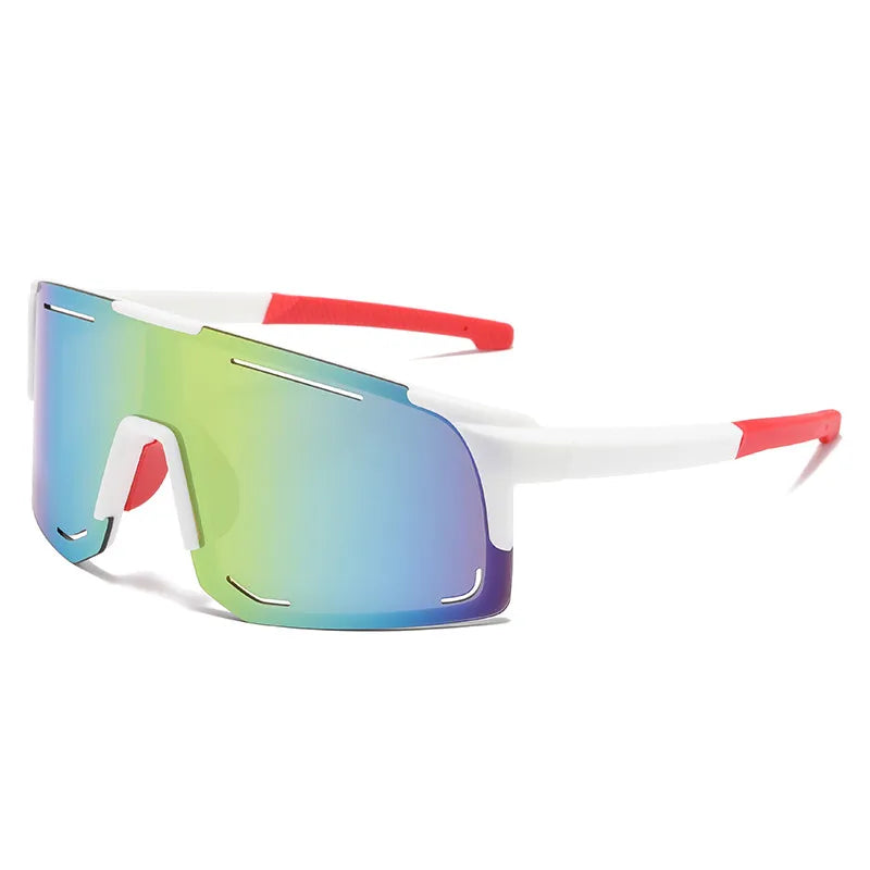 Esportes envoltório em torno de óculos de sol para mulheres homens grandes uma peça tons de sol para ciclismo pesca esqui moda óculos de sol uv400