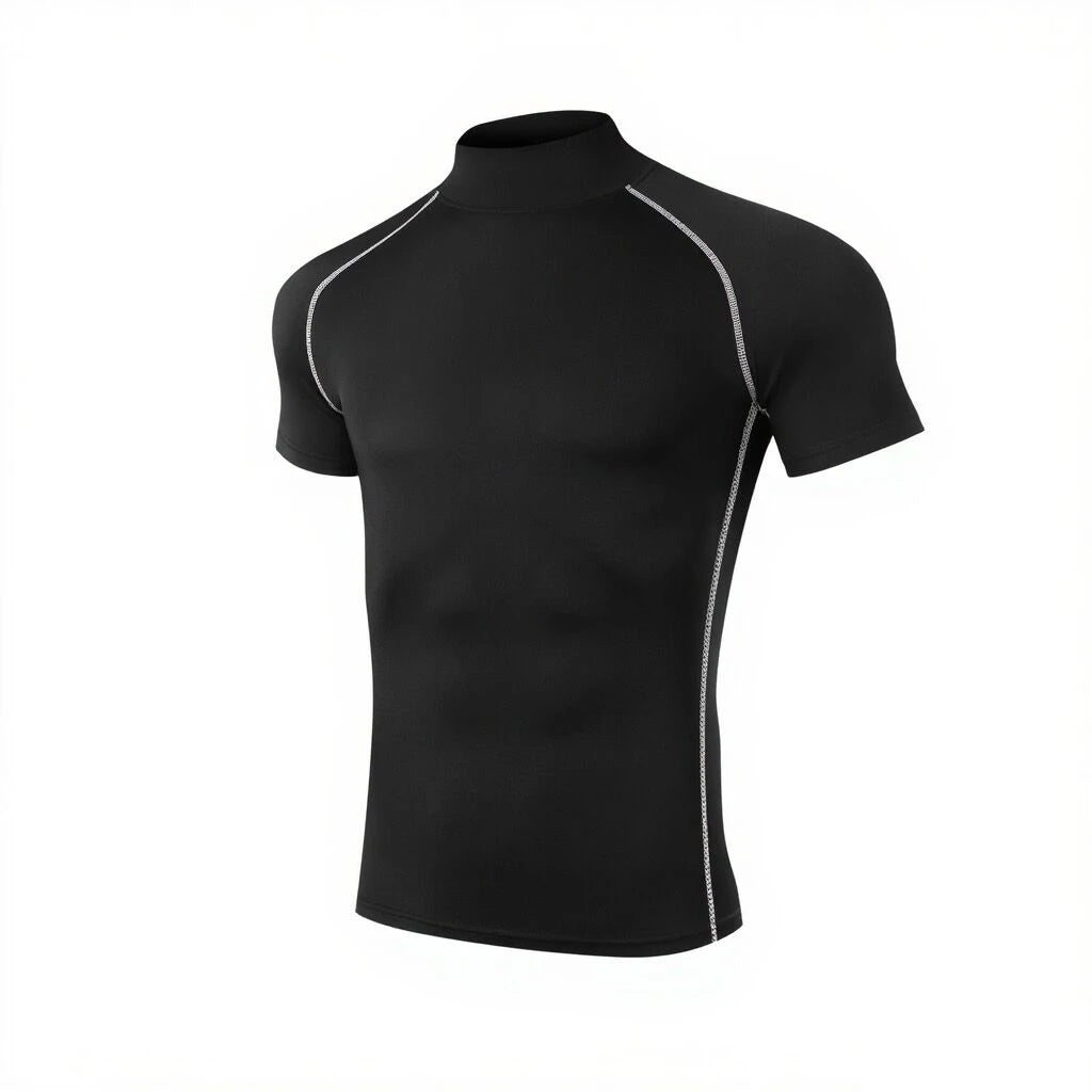 Camiseta de compressão masculina musculação roupas esportivas manga curta camisas de treino de secagem rápida esporte topos t ginásio correndo camiseta