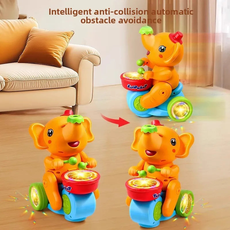 Musical andando elefante baterista brinquedos para criança brinquedo musical com luz led música sensorial atividade brinquedos aprendizagem brinquedos educativos