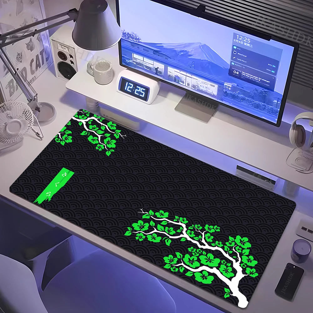 Estilo japonês rosa flor de cerejeira mousepad sakura mouse pad gamer grande 800x300mm tapetes de mesa teclado borracha antiderrapante tapete de mesa