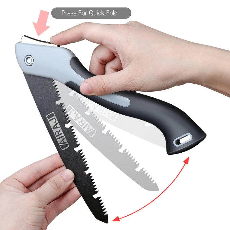AIRAJ-Multifuncional Folding Woodworking Saw, Poda Saw, faca afiada, helicóptero de árvore, Camping, jardim, corte de madeira