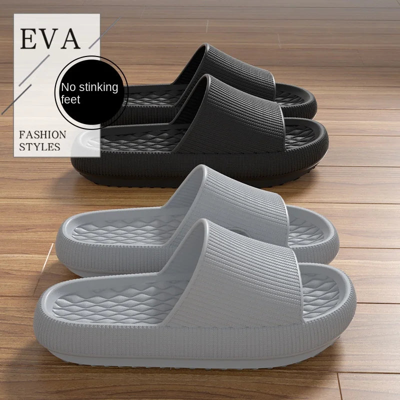 Chinelos de plataforma grossa feminina eva sola macia travesseiro slides verão praia flip flops feminino antiderrapante banheiro casa chinelos
