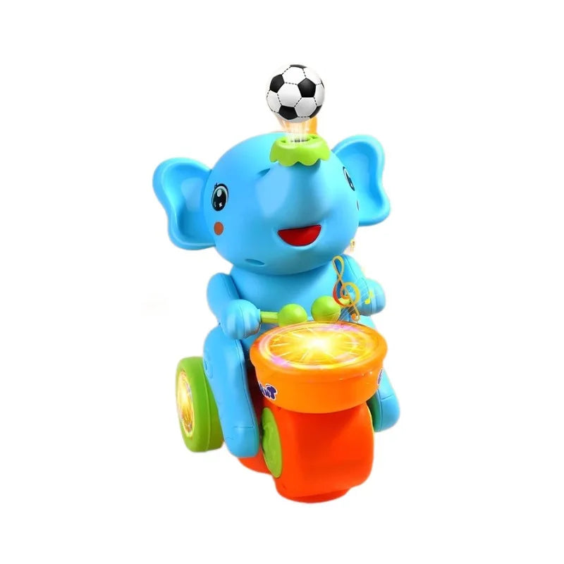 Musical andando elefante baterista brinquedos para criança brinquedo musical com luz led música sensorial atividade brinquedos aprendizagem brinquedos educativos