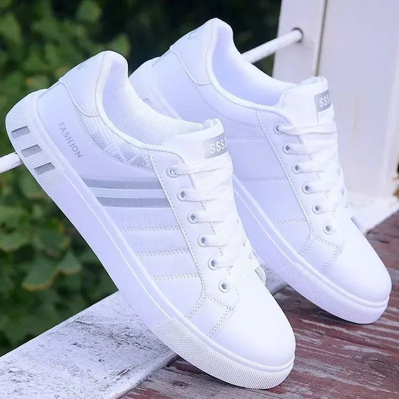 Homens tênis sapatos casuais homens apartamentos zapatillas hombre leve couro do plutônio respirável sapato dos homens branco esportes tenis sapatos