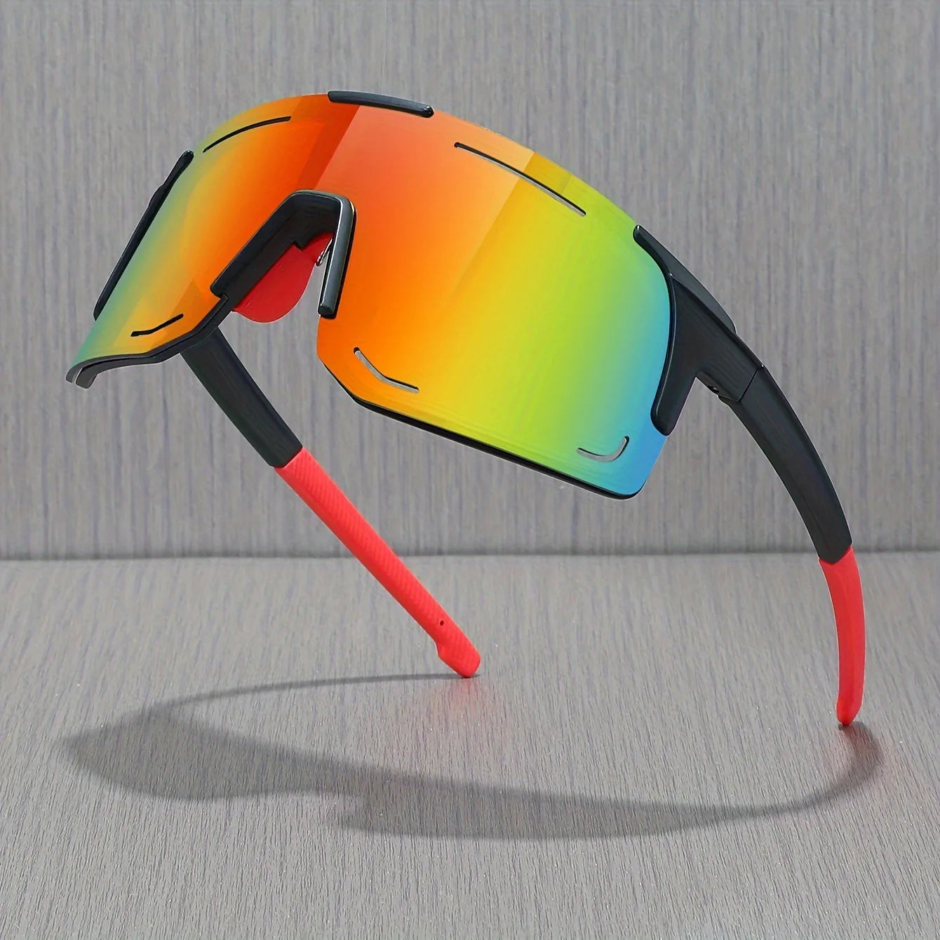 Esportes envoltório em torno de óculos de sol para mulheres homens grandes uma peça tons de sol para ciclismo pesca esqui moda óculos de sol uv400