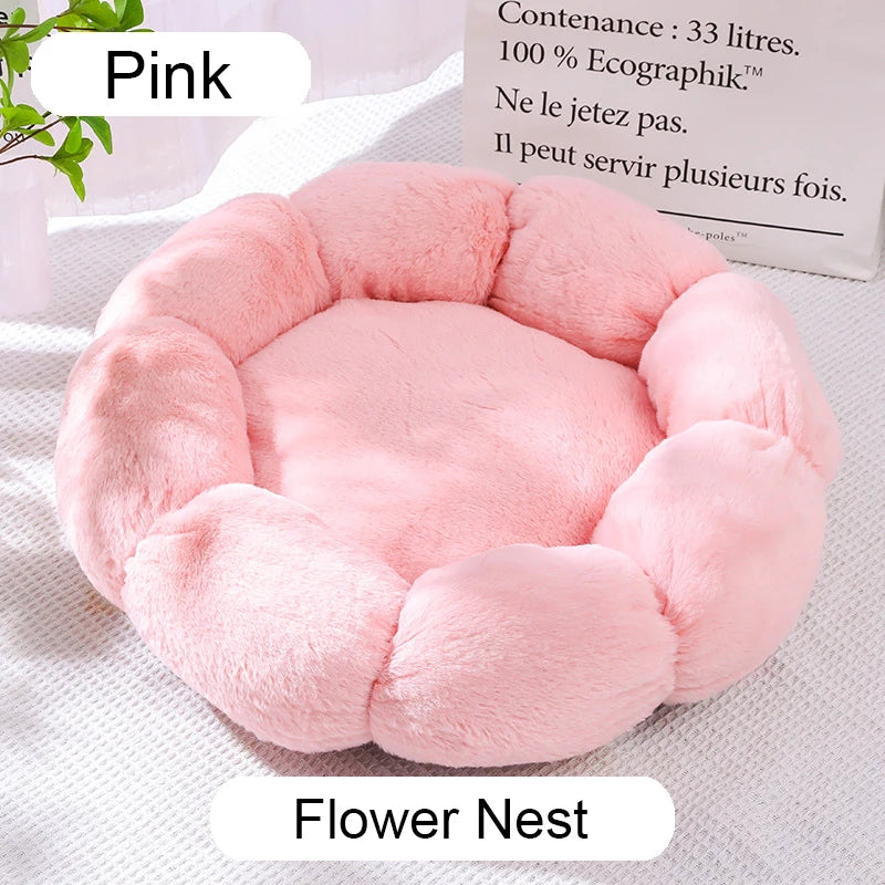 Cama longa de pelúcia para gatos, cesta para cães, almofada, cama para gatos, animais, sofá de dormir, 40-60cm, cama redonda para animais de estimação, cama grande para cães, super macia