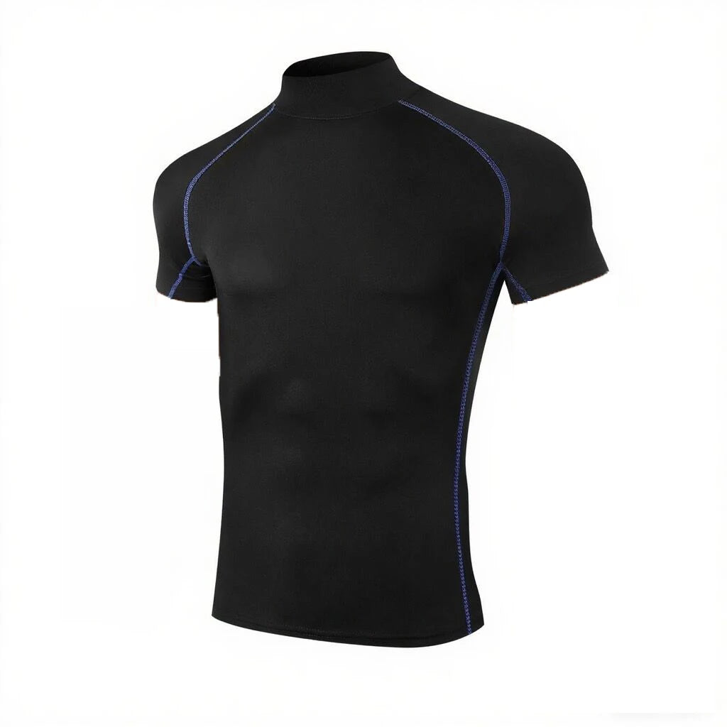 Camiseta de compressão masculina musculação roupas esportivas manga curta camisas de treino de secagem rápida esporte topos t ginásio correndo camiseta