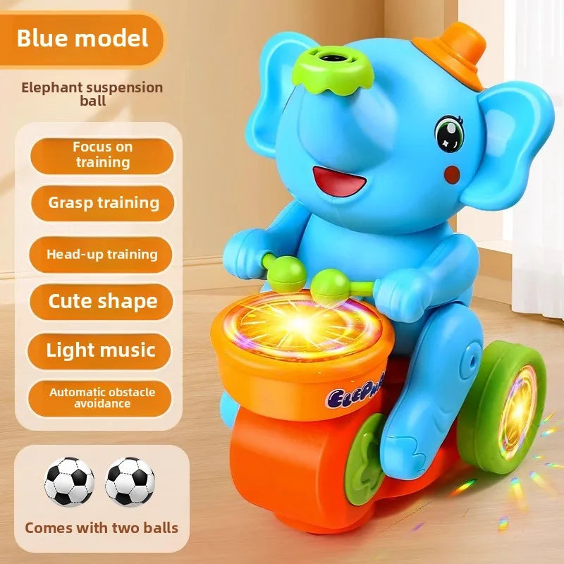 Musical andando elefante baterista brinquedos para criança brinquedo musical com luz led música sensorial atividade brinquedos aprendizagem brinquedos educativos