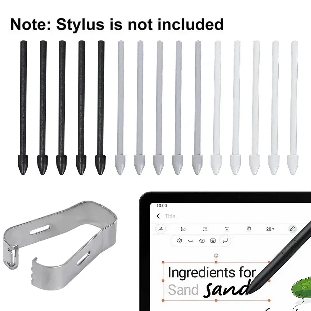 Pontas de lápis de substituição para samsung galaxy tab s6 s7 s21 s22 s23 s24 note 10 20 s caneta spen nibs com remoção pinça recarga conjunto