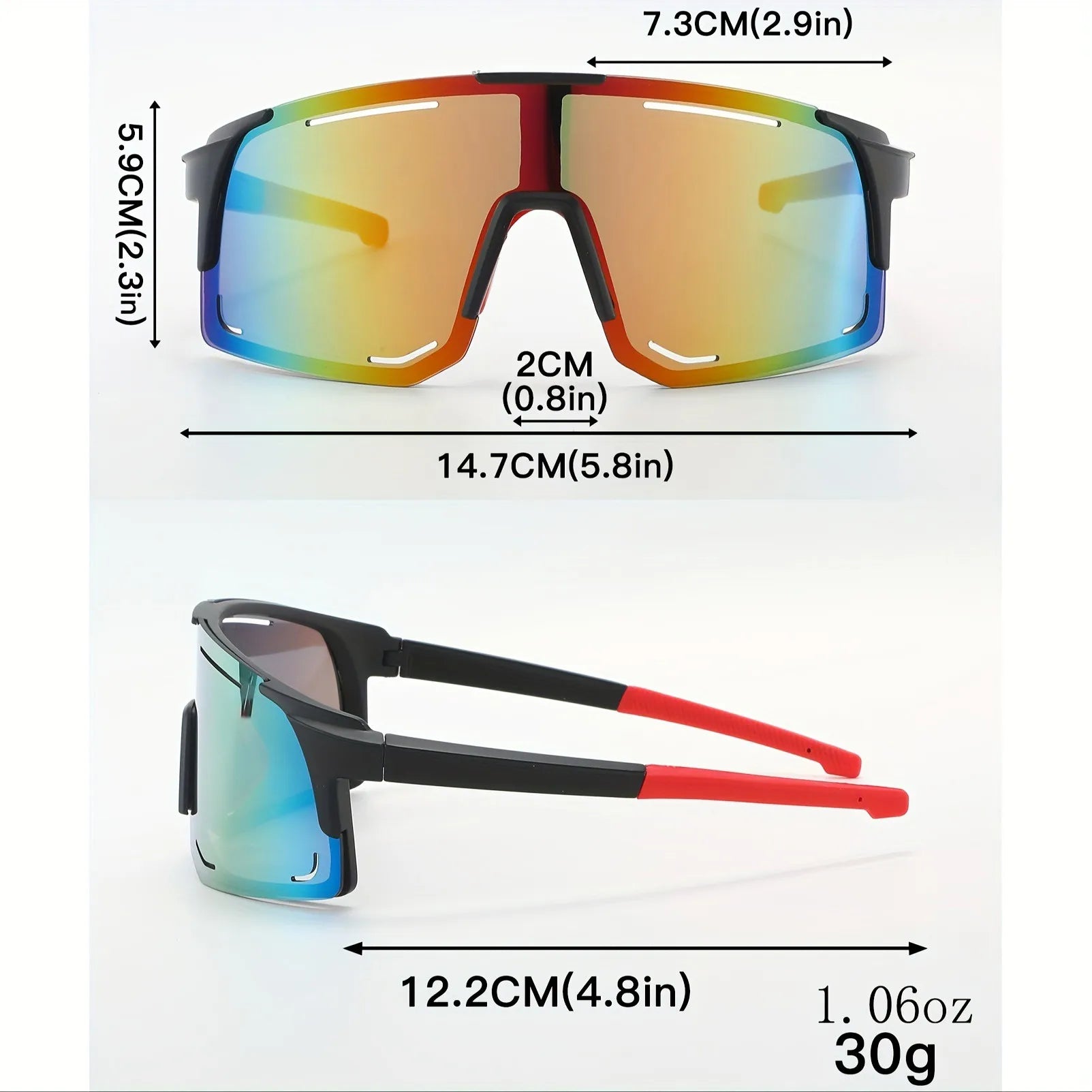 Esportes envoltório em torno de óculos de sol para mulheres homens grandes uma peça tons de sol para ciclismo pesca esqui moda óculos de sol uv400