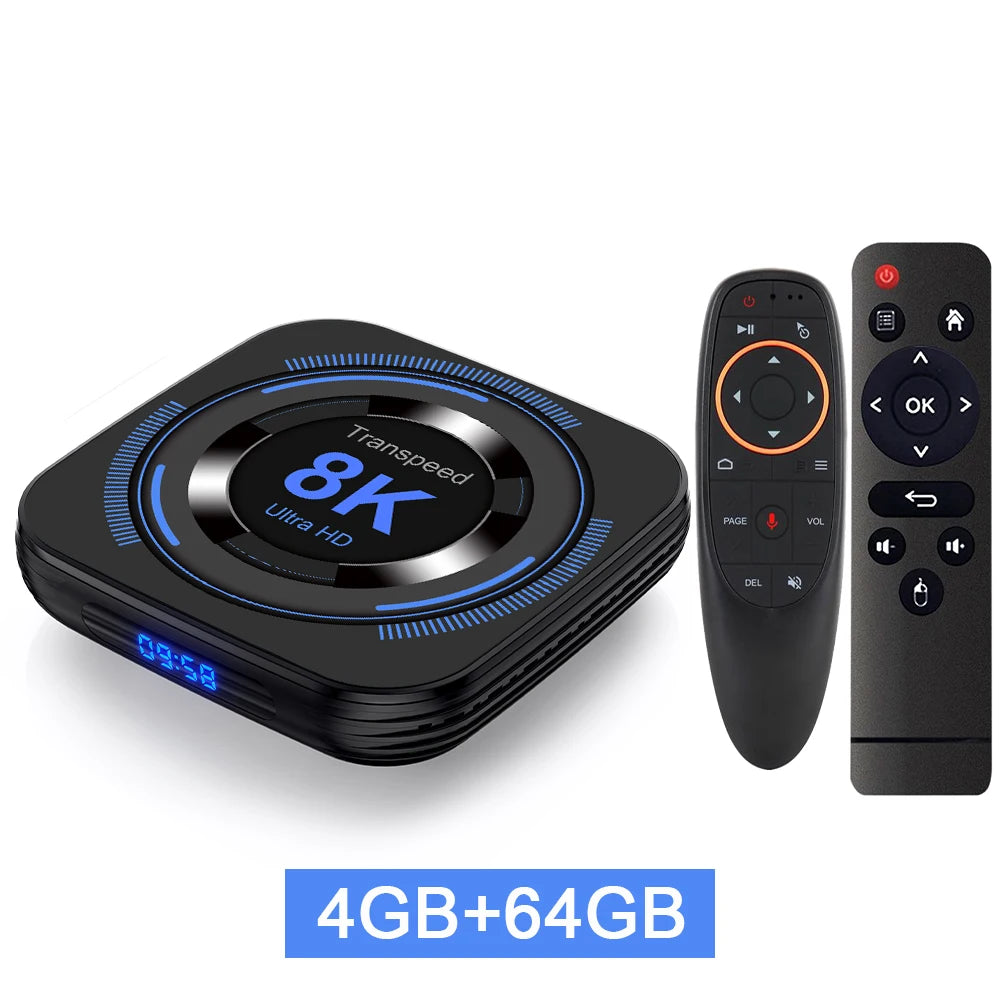 Transpeed-Android 12 TV Set Top Box, Allwinner H618, Wi-Fi duplo, 32G, 64G, Quad Core, Cortex, A53, Suporte 8K, 4K, BT, Voz Media Player