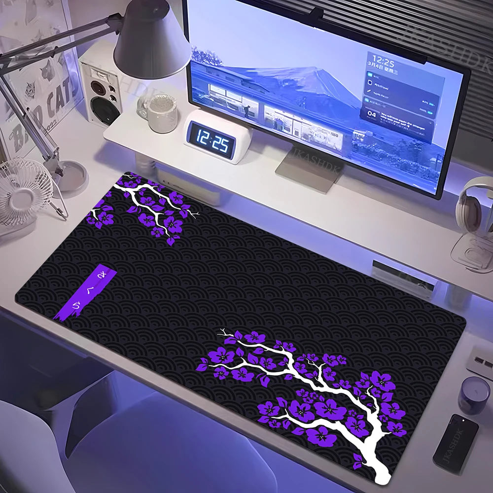 Estilo japonês rosa flor de cerejeira mousepad sakura mouse pad gamer grande 800x300mm tapetes de mesa teclado borracha antiderrapante tapete de mesa