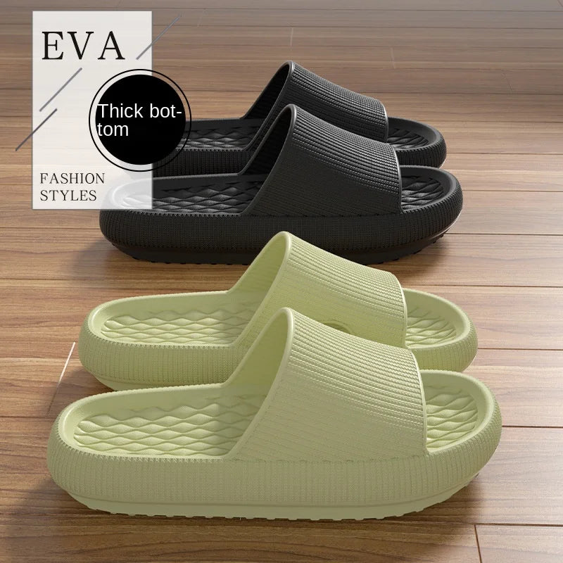Chinelos de plataforma grossa feminina eva sola macia travesseiro slides verão praia flip flops feminino antiderrapante banheiro casa chinelos