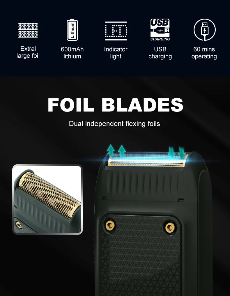 Vgr V-353 barbeador profissional navalha elétrica máquina de barbear portátil aparador de barba recarregável mini barbeador para homem