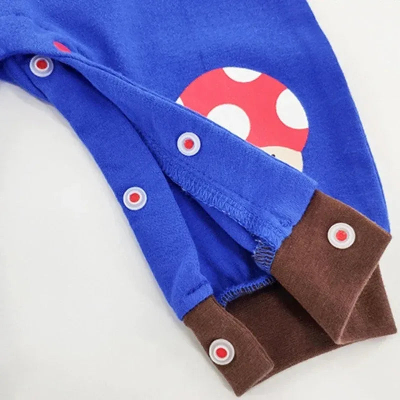 Super marios bros bebê recém-nascido macacão da criança traje bonito anime cosplay trajes outono inverno crianças rastejando macacão macacão