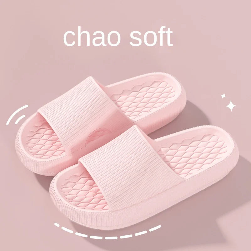 Chinelos de plataforma grossa feminina eva sola macia travesseiro slides verão praia flip flops feminino antiderrapante banheiro casa chinelos