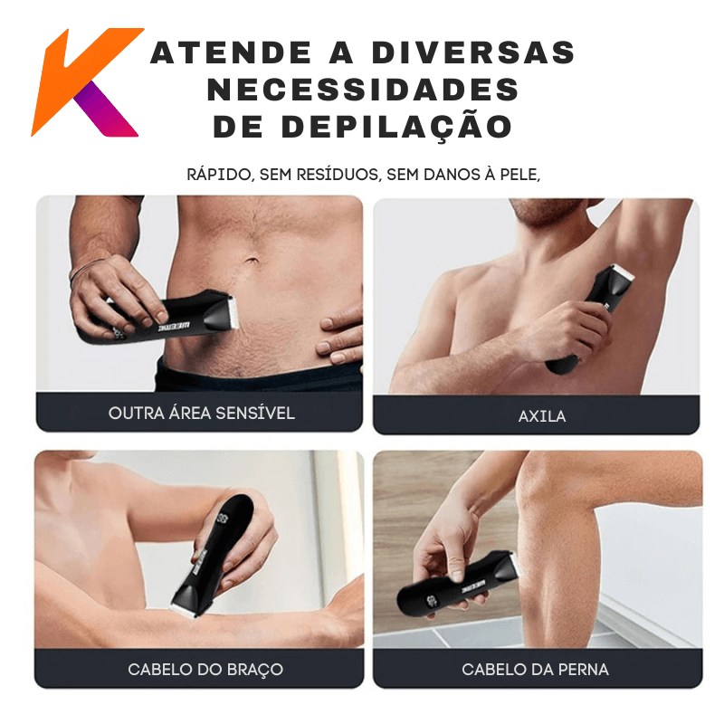 Aparador de Pelos Corporais, Depilador Elétrico para Corpo | À Prova da Água