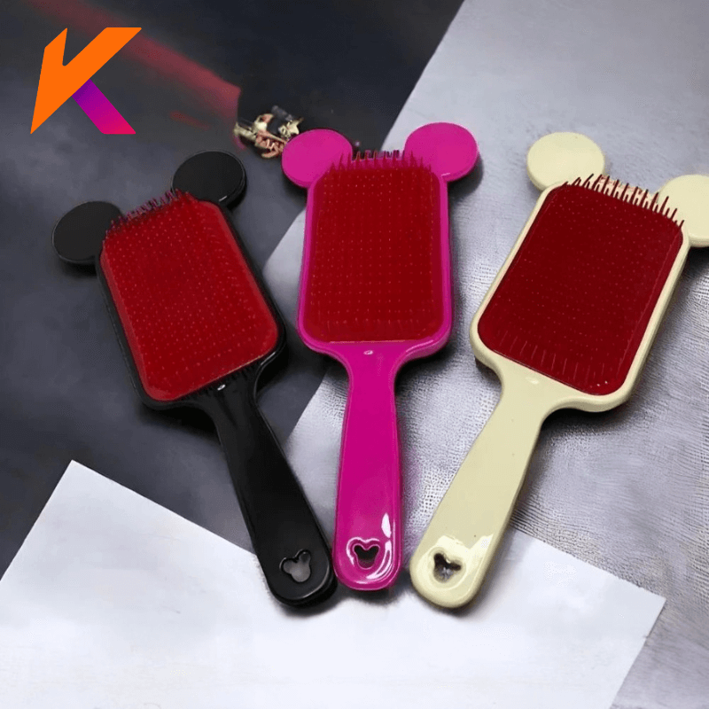 Escova Raquete Orelinha Desembaraçadora De Cabelo Anti Frizz - Para Todos Os Tipos De Cabelos, Não quebra O Cabelo