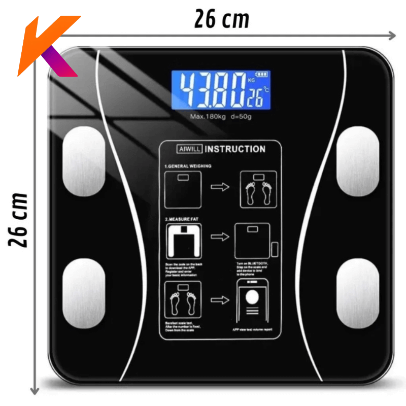 Balança Digital Corporal Bioimpedância até 180kg Medidora Peso Saúde Precisão Alta Performance Compacta Design Moderno