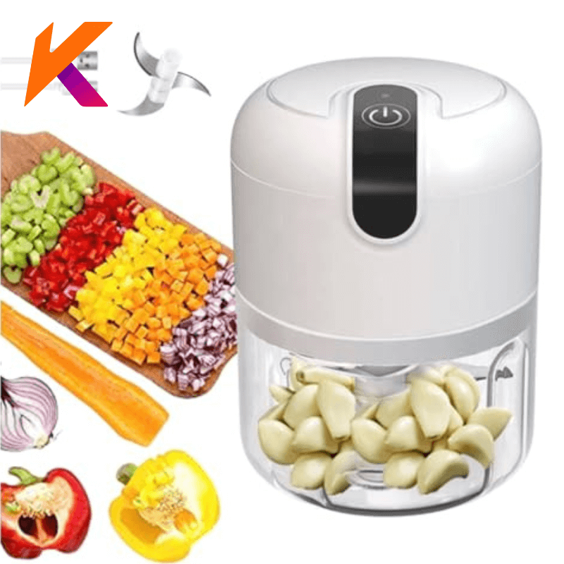 Mini Processador Elétrico de Alimentos Portátil 3 lâminas USB 250 ml Bivolt